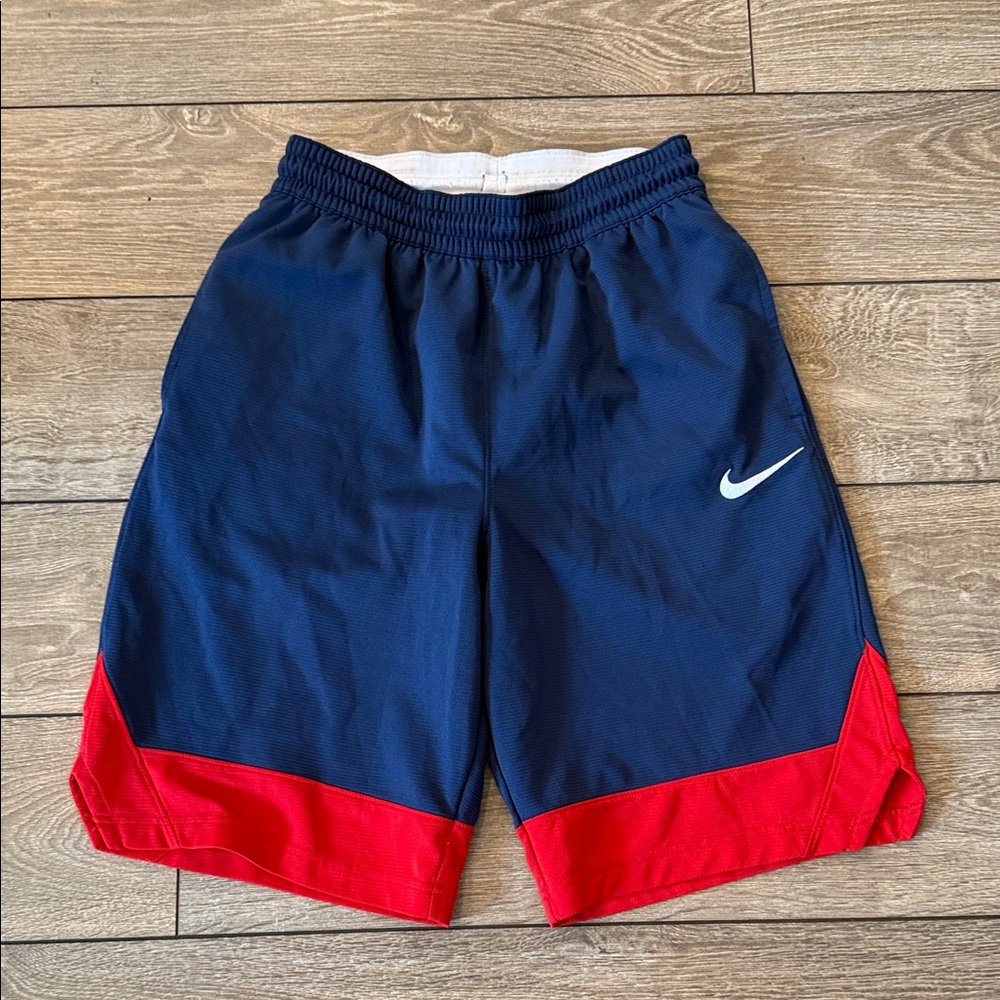 Nike Men's Blue and Red Athletic Shorts